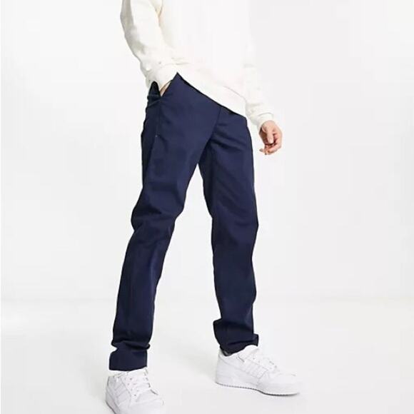 Adidas Originals striped navy blue chino pants size‎ 34 x 32 - Picture 1 of 12